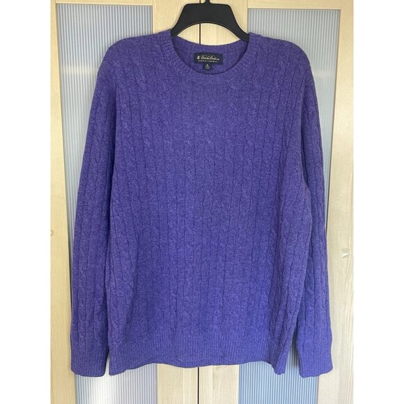 Brooks Brothers Sweater Mens XL Cable Knit Fisherman Wool Preppy Crew Business - Picture 1 of 6